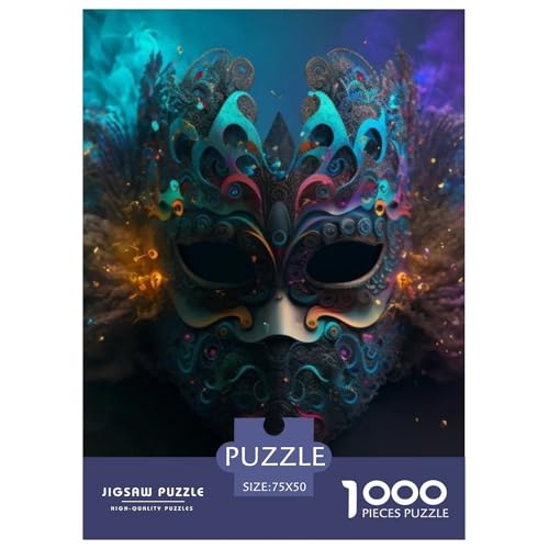 Puzzle für Erwachsene, künstlerische Masken, Puzzle, Puzzles für Erwachsene, Puzzles für Erwachsene, Lernspiel, Herausforderungsspielzeug, 1000 Teile (75 x 50 cm) von WXMMoney