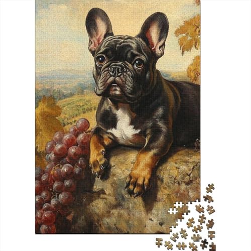 Puzzle für Erwachsene 1000 Teile, Bulldogge, Holzpuzzle, Spielzeug für Erwachsene, Puzzle, Dekompressionsspiel, 1000 Teile (75 x 50 cm) von WXMMoney