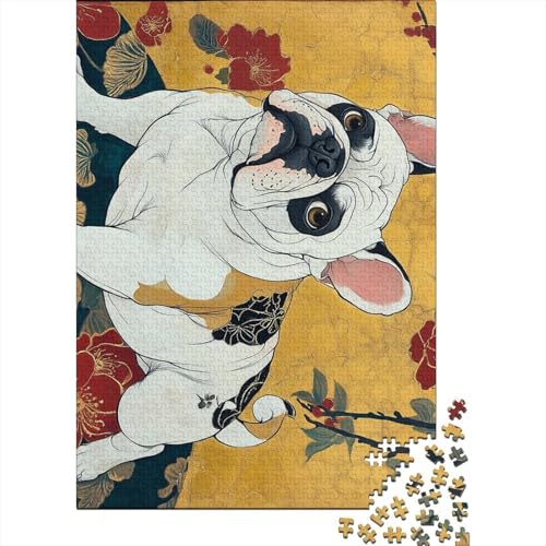 Puzzle für Erwachsene 1000 Teile, Bulldogge, Holzpuzzle, Spielzeug für Erwachsene, Puzzle, Dekompressionsspiel, 1000 Teile (75 x 50 cm) von WXMMoney