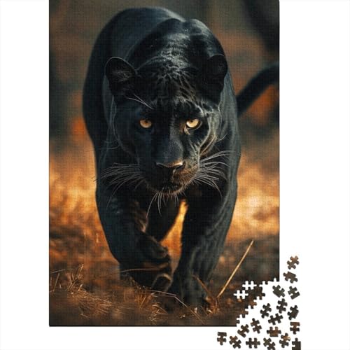 Puzzle für Erwachsene 1000 Teile, Schwarzer Panther, Holzpuzzles für Erwachsene, nachhaltiges Puzzle für Erwachsene, 1000 Teile (75 x 50 cm) von WXMMoney