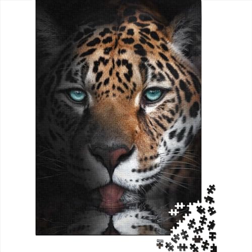 Puzzle für Erwachsene 1000 Teile, trinkender Jaguar, Holzpuzzle, Spielzeug für Erwachsene, Puzzles, Dekompressionsspiel, 1000 Teile (75 x 50 cm) von WXMMoney