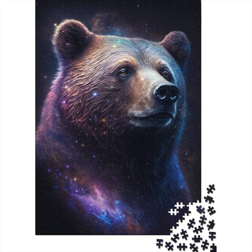 Puzzle für Erwachsene 500 Teile, Galaxie-Tiere, Braunbär, kreatives rechteckiges Puzzle, Dekomprimierungsspiel, 500 Teile (52 x 38 cm) von WXMMoney