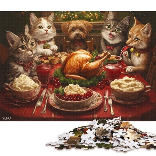 Puzzle für Erwachsene 500 Teile Weihnachtsessen Kreatives quadratisches Puzzle für Kinder und Holzpuzzle Herausforderndes Spiel 500 Teile (52 x 38 cm) von WXMMoney