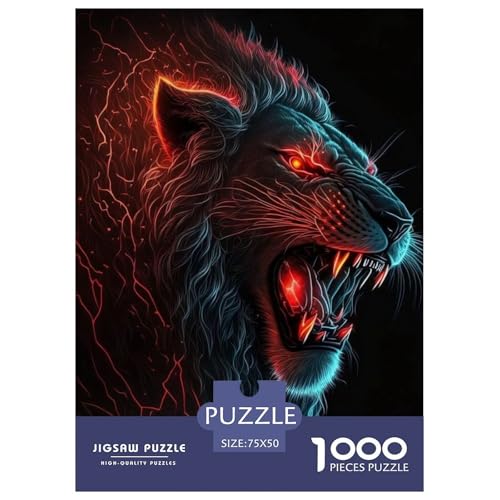 Puzzle für Erwachsene und Jugendliche, künstlerisches Löwen-Puzzle, Puzzle für Erwachsene, Familienspiel für Erwachsene und Jugendliche, 1000 Teile (75 x 50 cm) von WXMMoney