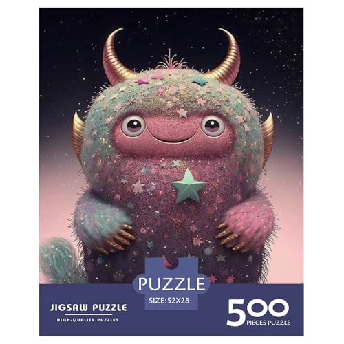 Puzzle für Erwachsene und Jugendliche, süße Monster, Holzpuzzle, Erwachsene ab 14 Jahren, 500 Teile (52 x 38 cm) von WXMMoney