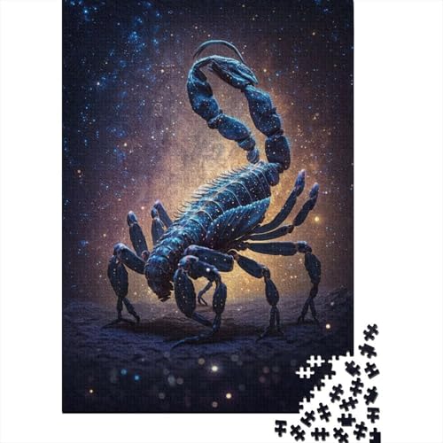 Puzzle für Kinder, 1000 Puzzle-Spielzeug, Galaxie-Skorpion-Puzzle für Kinder, Holzbrett-Puzzle, Heimdekoration, 1000 Teile (75 x 50 cm) von WXMMoney