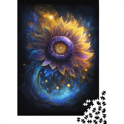 Puzzle für Kinder, 1000 Puzzle-Spielzeug, Galaxie-Sonnenblumen-Puzzle für Kinder, Holzbrett-Puzzle, Heimdekoration, 1000 Teile (75 x 50 cm) von WXMMoney