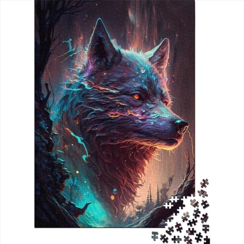 Puzzle für Kinder, 1000 Teile, Fantasievolles Wolfspuzzle, Holzpuzzle für Kinder, Jugendliche und anspruchsvolles Spielzeug, 1000 Teile (75 x 50 cm) von WXMMoney