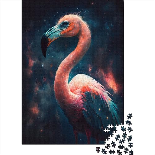 Puzzle für Kinder, 1000 Teile, Galaxie-Flamingo, Puzzle für Kinder, anspruchsvolles Denkspiel, 1000 Teile (75 x 50 cm) von WXMMoney