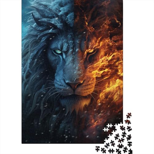 Puzzle für Kinder, 1000 Teile, Kunst-Löwen-Puzzle, quadratisch, für Kinder und Holzbrett-Puzzle, Lernspiel, Herausforderungsspielzeug, 1000 Teile (75 x 50 cm) von WXMMoney