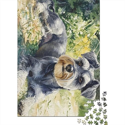 Puzzle für Kinder, 1000 Teile, Schnauzer-Puzzle, Holzpuzzle für Kinder, Jugendliche und anspruchsvolles Spielzeug, 1000 Teile (75 x 50 cm) von WXMMoney