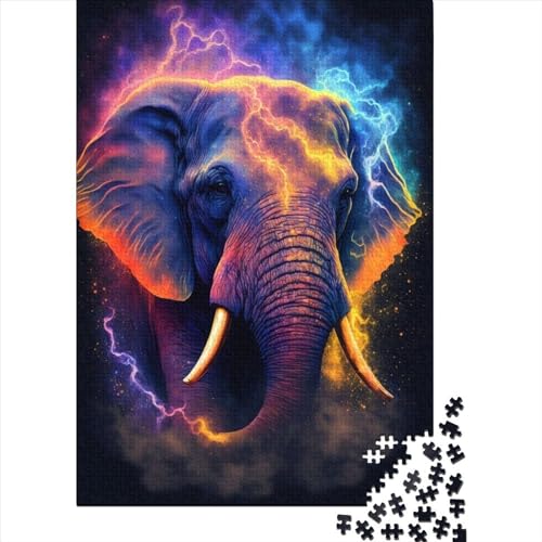 Puzzle für Kinder, 1000 Teile, Stern-Elefanten-Puzzle, Holzpuzzle für Kinder, Jugendliche und anspruchsvolles Spielzeug, 1000 Teile (75 x 50 cm) von WXMMoney