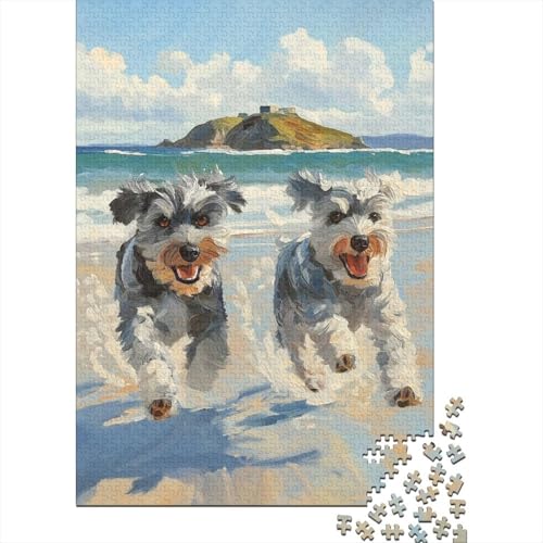 Puzzle für Kinder, 1000-teiliges Schnauzer-Holzpuzzle, schwierige Puzzles, Lernspielzeug, Geschenk, Puzzlespiele, 1000 Teile (75 x 50 cm) von WXMMoney