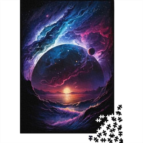 Puzzle für Kinder, 300 Teile, Weltraum-Strand-Puzzles für Kinder und Holzbrett-Puzzles, Spielzeug, Denkspiel, 300 Teile (40 x 28 cm) von WXMMoney