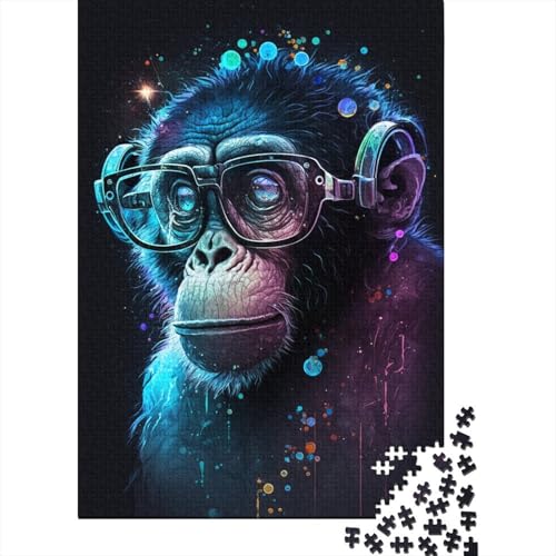 Puzzle für Kinder, 300-teilig, AFFE mit Brille, Puzzle für Kinder, anspruchsvolles Denkspiel, 300 Teile (40 x 28 cm) von WXMMoney