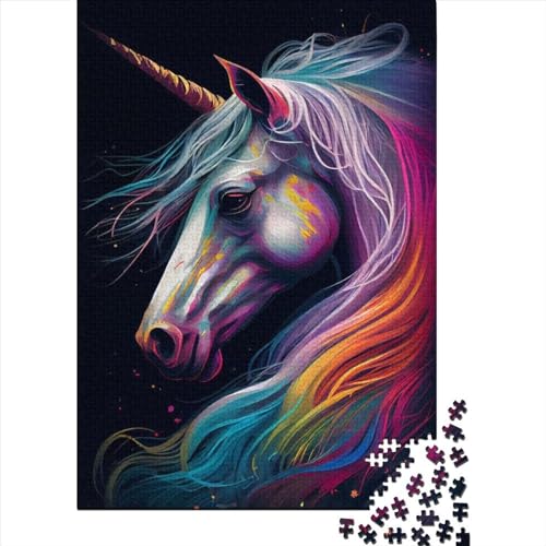 Puzzle für Kinder, 300-teiliges Einhorn-Tier-Holzpuzzle, schwierige Puzzles, Lernspielzeug, Geschenk, Puzzlespiele, 300 Teile (40 x 28 cm) von WXMMoney