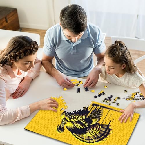 Puzzle für Kinder, 300-teiliges Thanksgiving-Truthahn-Bild, kreative quadratische Puzzles für Kinder und Stressabbau, Holzpuzzlespiele und einzigartige Geschenke (40 x 28 cm) von WXMMoney