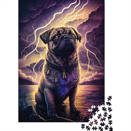 Puzzle für Kinder, 300-teiliges Traum-Mops-Puzzle für Kinder, anspruchsvolles Denkspiel, 300 Teile (40 x 28 cm) von WXMMoney