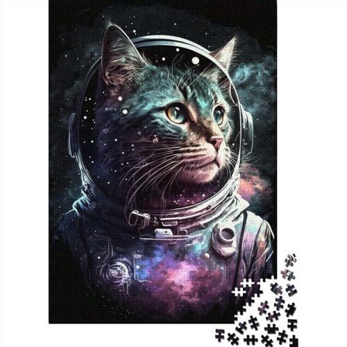 Puzzle für Kinder, 500 Teile, Astronautenkunst, Katzen-Puzzles für Kinder und Holzbrett-Puzzles, Spielzeug, Denkspiel, 500 Teile (52 x 38 cm) von WXMMoney