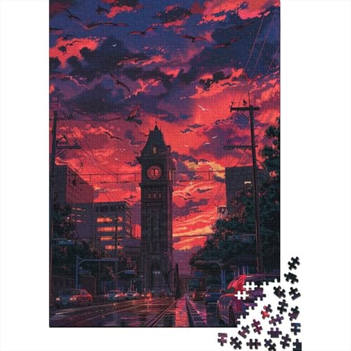 Puzzle für Kinder, 500 Teile, Big Ben in der Abendsonne, Puzzles für Kinder, Holzbrettpuzzle, lustiges Geschenk, 500 Teile (52 x 38 cm) von WXMMoney