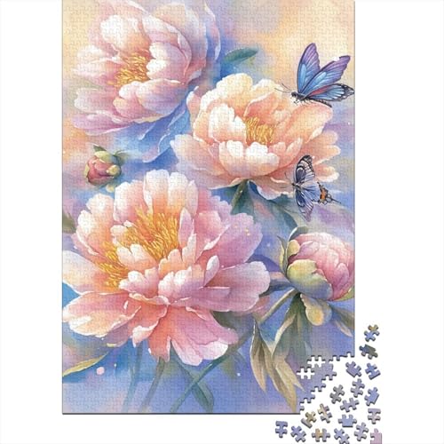 Puzzle für Kinder, 500 Teile, Blumen- und Schmetterlings-Puzzle, kreatives Holzpuzzle, praktisches Spiel, Familiendekoration, 500 Teile (52 x 38 cm) von WXMMoney