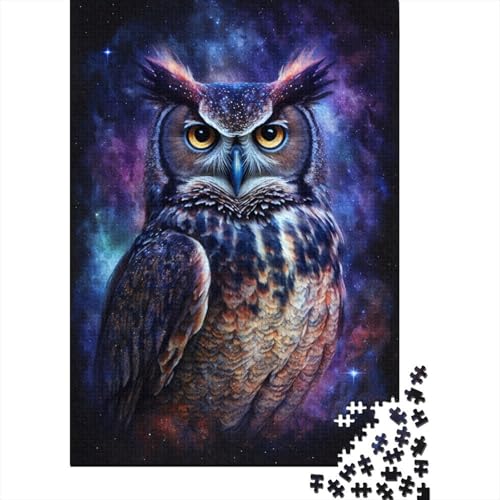 Puzzle für Kinder, 500 Teile, Eulen-Galaxie, Puzzle für Kinder und Holzbrett-Puzzle, Spielzeug, Denkspiel, 500 Teile (52 x 38 cm) von WXMMoney