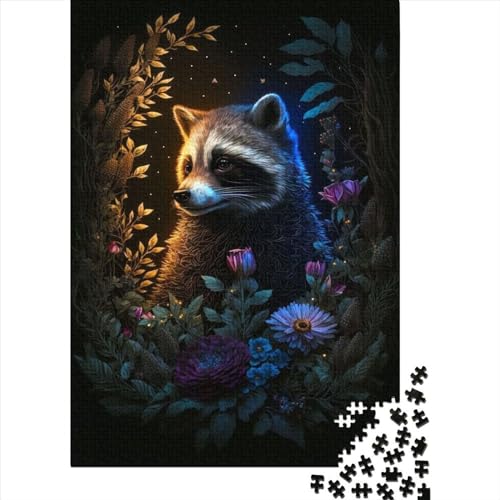 Puzzle für Kinder, 500 Teile, Fantasie-Waschbär, magische Holzpuzzles, schwierige Puzzles, Lernspielzeug, Geschenk, Puzzlespiele, 500 Teile (52 x 38 cm) von WXMMoney