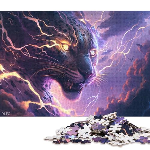 Puzzle für Kinder, 500 Teile, Tier-Leopard, kreative quadratische Puzzles für Kinder und Holzpuzzles, Stressabbau-Puzzlespiele und einzigartige Geschenke (52 x 38 cm) von WXMMoney