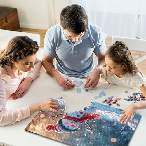 Puzzle für Kinder, 500-teiliges Weihnachtsbild-Puzzle, kreative quadratische Puzzles für Kinder und zum Stressabbau, Holzpuzzlespiele und einzigartige Geschenke (52 x 38 cm) von WXMMoney