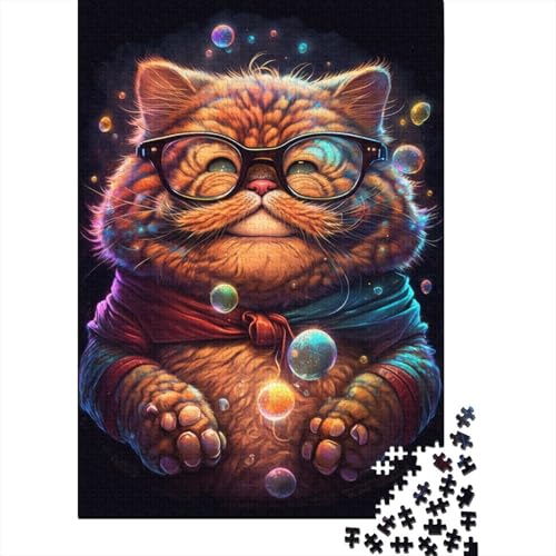 Puzzle für Kinder, Cosmic Garfield trägt eine Brille, Puzzle 300 Teile, kreatives rechteckiges Puzzle, Denksportspiel, 300 Teile (40 x 28 cm) von WXMMoney