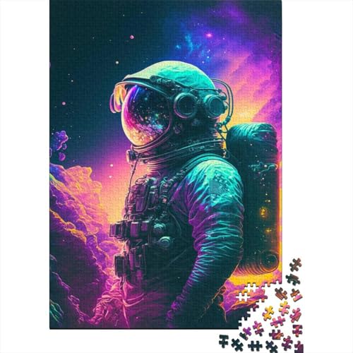 Puzzle für Kinder, Fantasie-Astronaut, 1000-teiliges Puzzle aus Holz, ab 18 Jahren, anspruchsvolles Spiel, 1000 Teile (75 x 50 cm) von WXMMoney