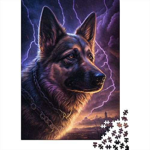 Puzzle für Kinder, Fantasie-Puzzle Deutscher Schäferhund, 500-teiliges Puzzle für Kinder ab 18 Jahren, anspruchsvolles Spiel, 500 Teile (52 x 38 cm) von WXMMoney