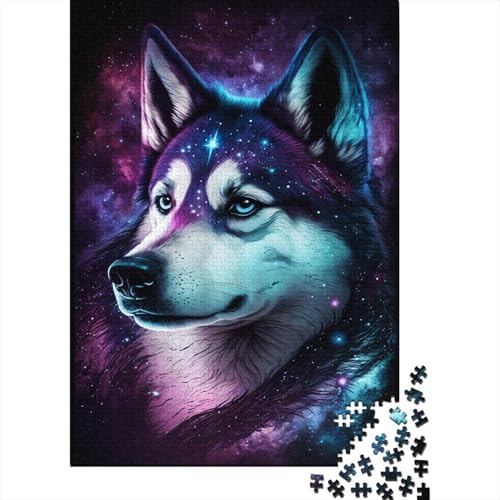 Puzzle für Kinder, Galaxy Space Husky, 1000-teiliges Puzzle aus Holz, ab 18 Jahren, anspruchsvolles Spiel, 1000 Teile (75 x 50 cm) von WXMMoney