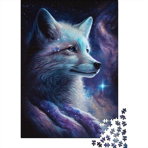 Puzzle für Kinder, Weißer Fuchs, Galaxie-Puzzle, 300 Teile, kreatives rechteckiges Puzzle, Denksportspiel, 300 Teile (40 x 28 cm) von WXMMoney