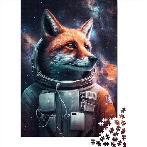 Puzzle für Kinder, Weltraum-Astronauten-Fuchs-Puzzle, 300 Teile, kreatives rechteckiges Puzzle, Denksportspiel, 300 Teile (40 x 28 cm) von WXMMoney