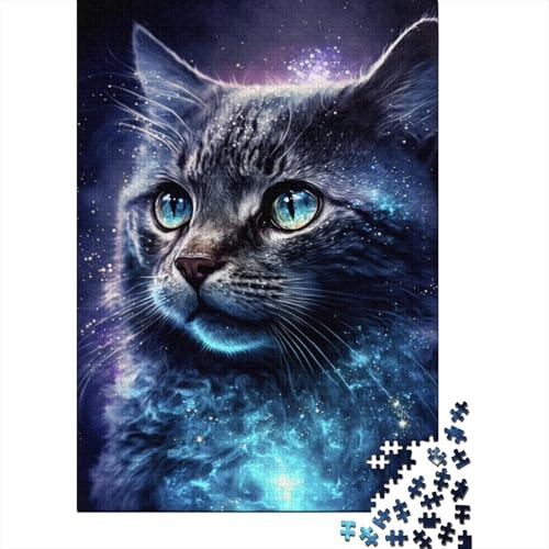 Puzzle für Kinder, kosmische Nebelkatze, 1000-teiliges Puzzle für Kinder, Holzpuzzle für Kinder ab 18 Jahren, Lernspielzeug, 1000 Teile (75 x 50 cm) von WXMMoney