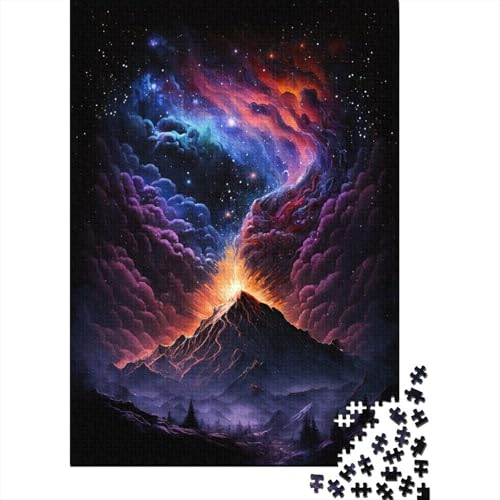 Puzzle für Kinder „Vulkane in der Galaxie“, Puzzle für Kinder 1000 Teile für Kinder & Holzbrettpuzzle, Lernpuzzle, Familienspiel, 1000 Teile (75 x 50 cm) von WXMMoney