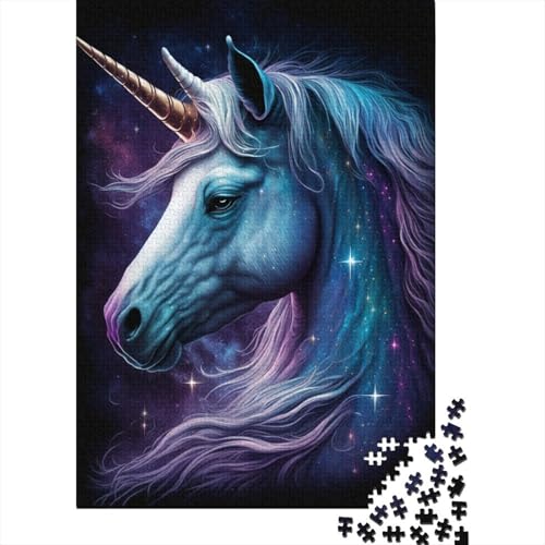 Puzzle für Kinder 1000 Teile, klassisches Galaxie-Einhorn-Puzzle, entspannendes Puzzle, Puzzlespiel, Denksportaufgaben 1000 Teile (75 x 50 cm) von WXMMoney