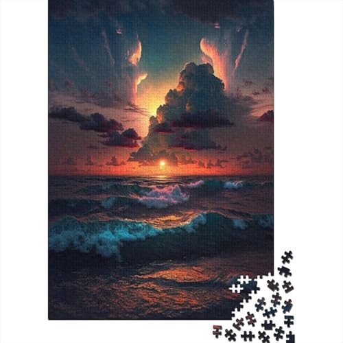 Puzzle für Kinder 1000 Teile Schöner Sonnenuntergang Puzzle für Kinder und Holzbrettpuzzle Spielzeug Denkspiel 1000 Teile (75x50cm) von WXMMoney