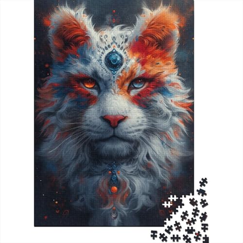 Puzzle für Kinder 1000 Teile Tiger Art Puzzles für Kinder und Holzbrettpuzzles Spielzeug Denkspiel 1000 Teile (75x50cm) von WXMMoney