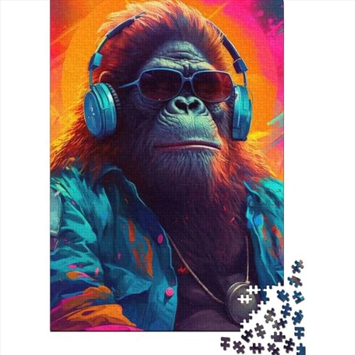 Puzzle für Kinder 500, Gorilla Hop-Puzzle, Lernspielzeug, gutes Puzzle-Geschenk für Kinder, Heimdekoration, 500 Teile (52 x 38 cm) von WXMMoney