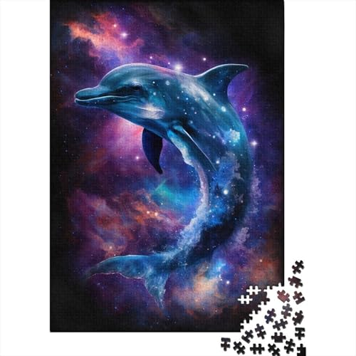 Puzzle für Kinder 500 Teile Tiere Galaxie Delfin Puzzle für Kinder und Holzbrettpuzzle Spielzeug Denkspiel 500 Teile (52x38cm) von WXMMoney