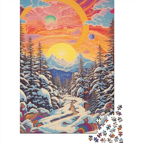 Puzzle für Kinder 500 Teile Winterwald Puzzle für Kinder Holzbrettpuzzle Herausforderndes Spiel 500 Teile (52x38cm) von WXMMoney