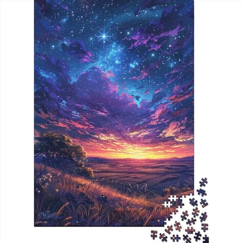 Puzzle für Kinder Sommersonnenuntergang, 300-teiliges Puzzle, Holzpuzzle für Kinder ab 18 Jahren, Lernpuzzle, Familienspiel, 300 Teile (40 x 28 cm) von WXMMoney