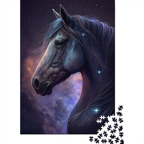 Puzzle für Kinder mit Galaxie-Weltraum-Tier-Pferd, 300-teiliges Puzzle, rechteckiges Puzzle, Geschenke und Heimdekoration und Familienspiel, 300 Teile (40 x 28 cm) von WXMMoney