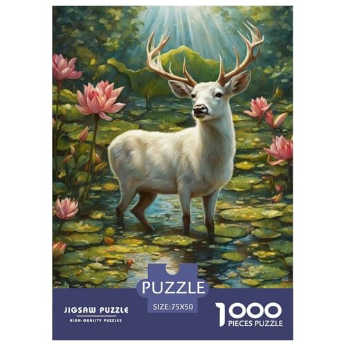 Puzzle mit 1000 Teilen, Tierkunst, Elch, für Erwachsene und Teenager, Lernspiele für zu Hause, DIY-Spielzeug, 1000 Stück (75 x 50 cm) von WXMMoney