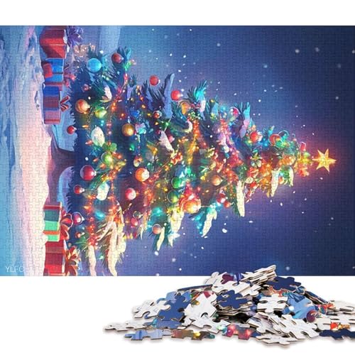 Puzzle mit 300 Teilen, Ölgemälde, Weihnachtsbaum, Puzzle für Erwachsene, Holzpuzzle, pädagogisches Stressabbau-Spielzeug, Puzzle, 300 Stück (40 x 28 cm) von WXMMoney