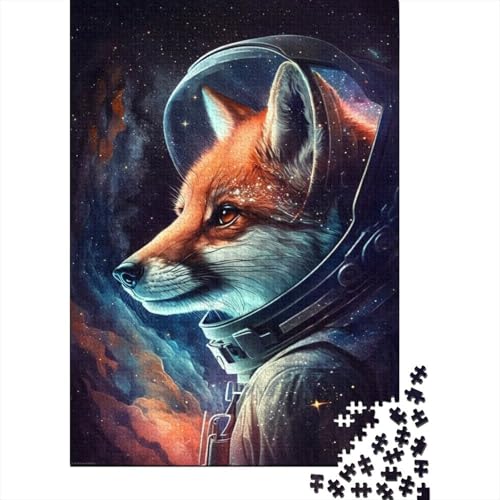 Puzzle mit 300 Teilen, Weltraum-Astronauten-Fuchs, für Kinder, Puzzle, Lernspielzeug, 300 Stück (40 x 28 cm) von WXMMoney