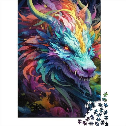 Puzzle mit 300 Teilen, farbenfrohes Graffiti-Puzzle mit fliegendem Drachen, Denkspiel, Puzzlespielzeug für Kinder, 300 Teile (40 x 28 cm) von WXMMoney