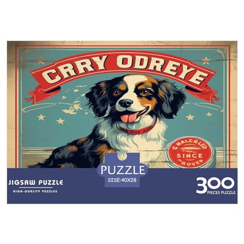 Puzzles für Erwachsene, 300-teiliges Puzzle für Erwachsene, Hundeposter, kreative rechteckige Puzzles, Holzpuzzle, Puzzle 300 Teile (40 x 28 cm) von WXMMoney